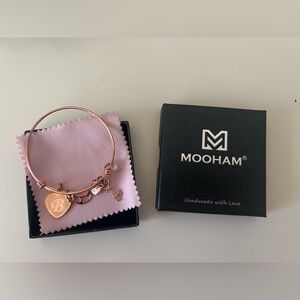 Brand New Never Worn Letter B w/ Charms Bangle Rose Gold